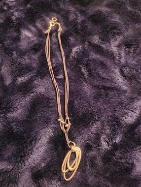 Bella Uno Multi-Ring Pendant Necklace - Black Cord